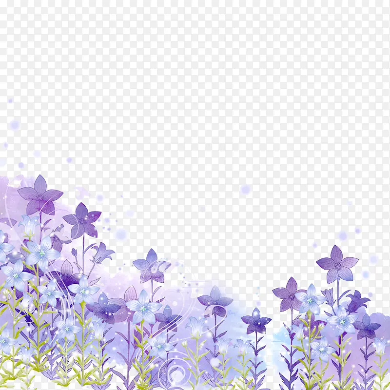 卡通紫色薰衣草边框背景装饰