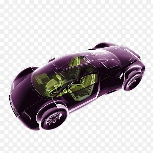 紫色高档汽车零件卡通