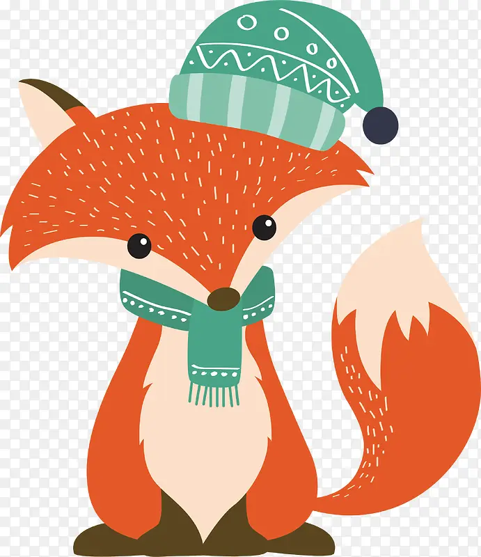 暖冬可爱的小狐狸