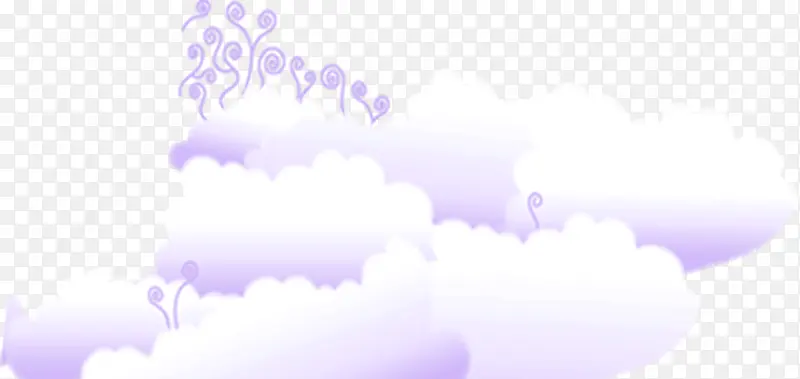 卡通紫色云朵云彩漂浮装饰