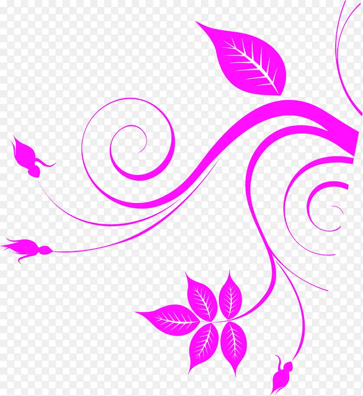 紫色卡通花纹设计装饰