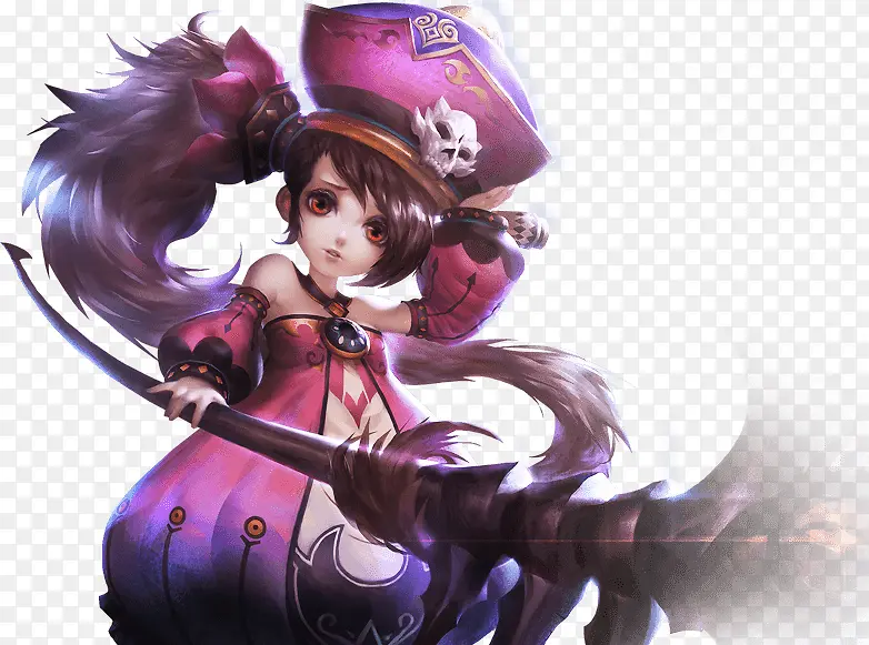 卡通紫色魔导萝莉少女
