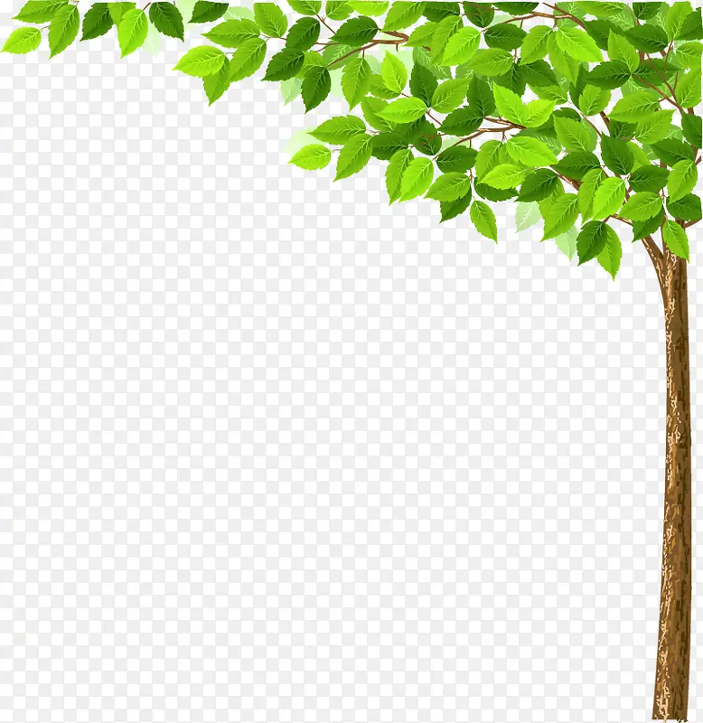 手绘绿色树叶小树PNG图片素材下载_图片编号yemopglv-免抠素材网