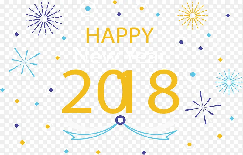 彩色线条烟花花纹2018
