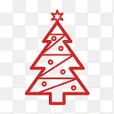 红色创意圣诞树图标