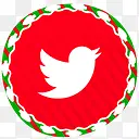 圣诞节社交媒体红色图标twitter