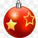 红色圣诞圆球装饰图标