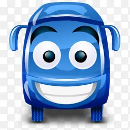公共汽车蓝色的车happy-bus-icons