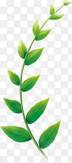 扁平风格绿色植物树叶矢量素材
