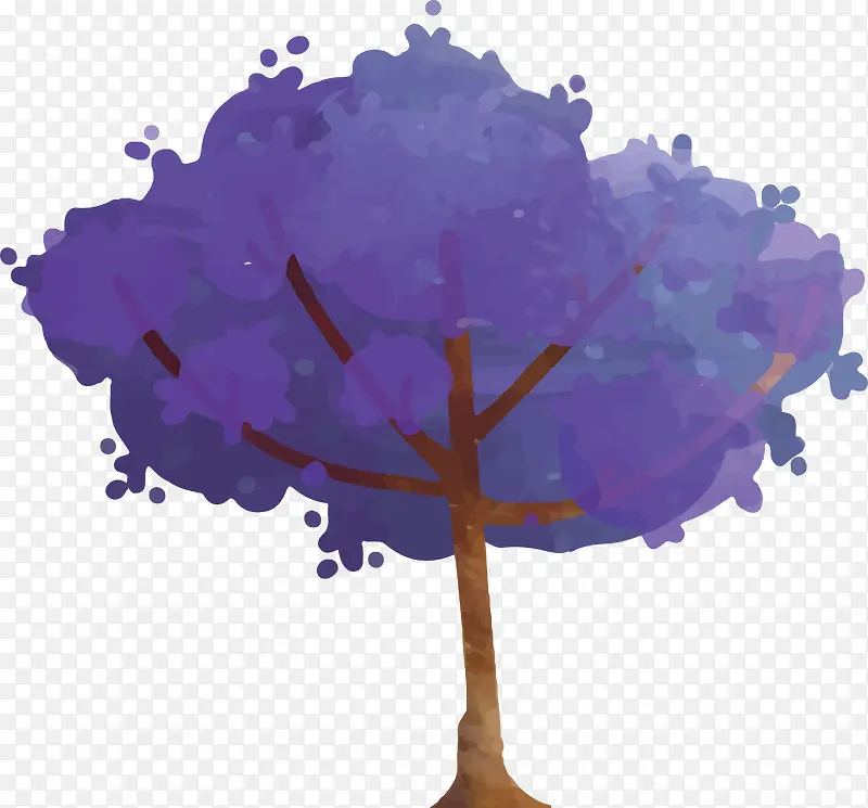紫色蓝花楹树矢量素材