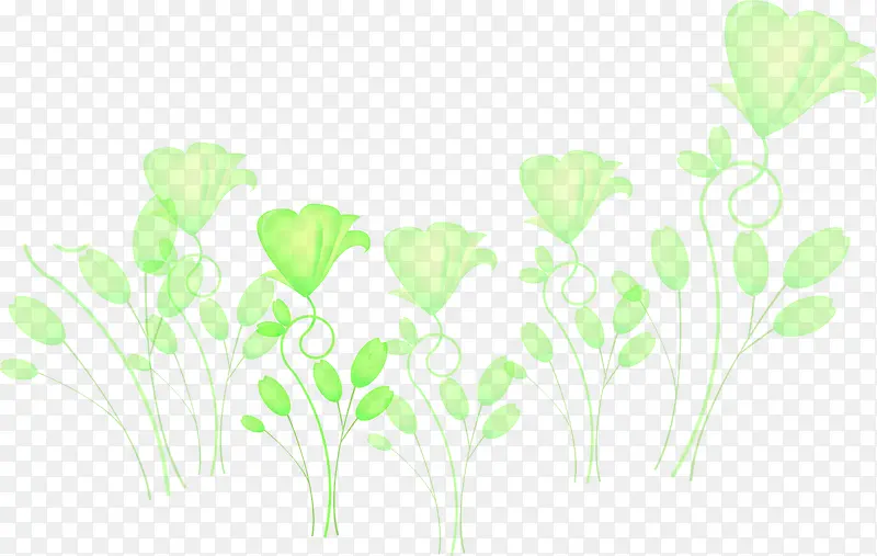 绿色梦幻花朵植物设计