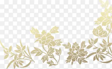 金色古风花朵素材