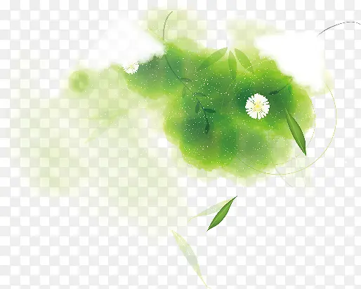 高清绿色梦幻花朵树叶
