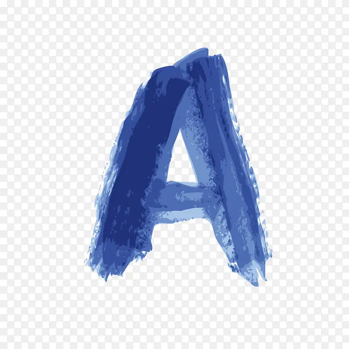 蓝色水墨字母A