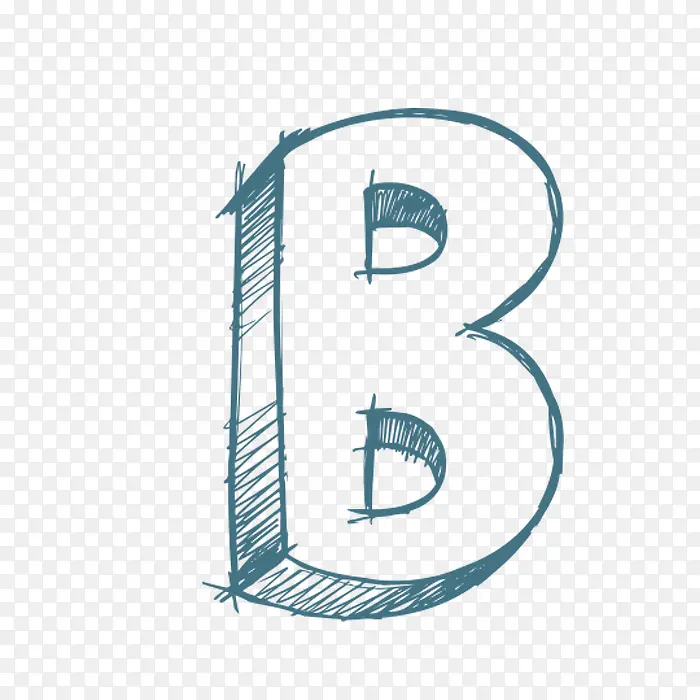 手绘字母B