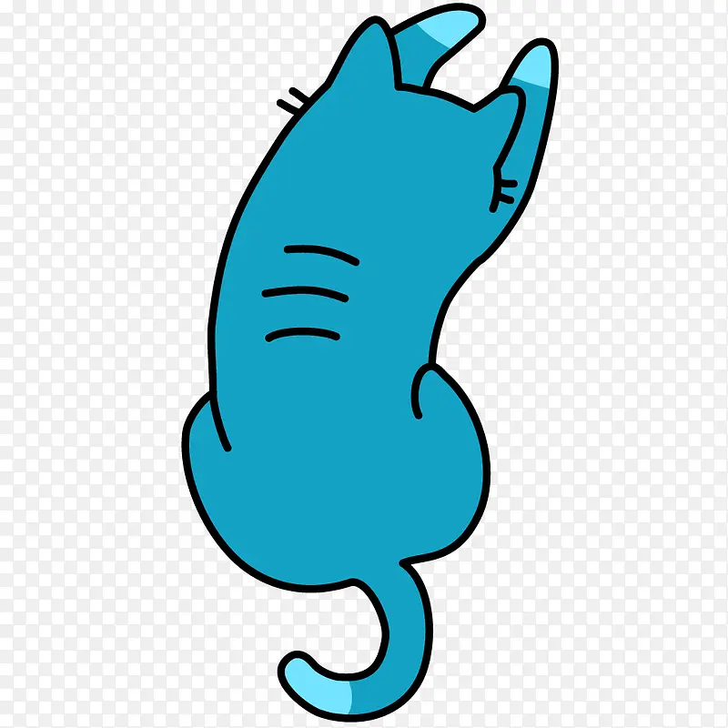 蓝色趴着的猫咪