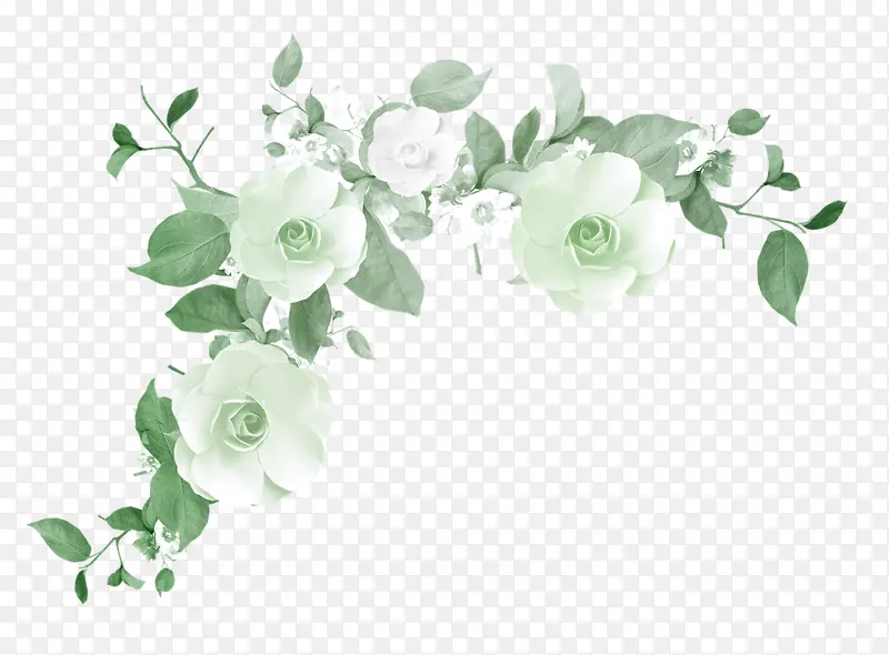 绿色清新花藤装饰图案