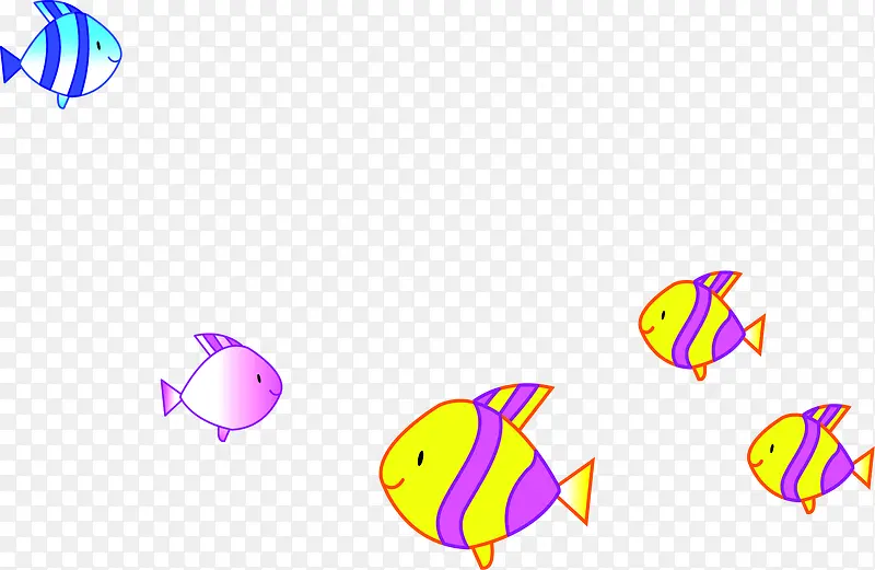 卡通手绘夏日小鱼效果动物