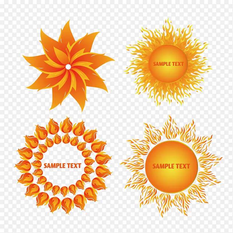 矢量太阳和花
