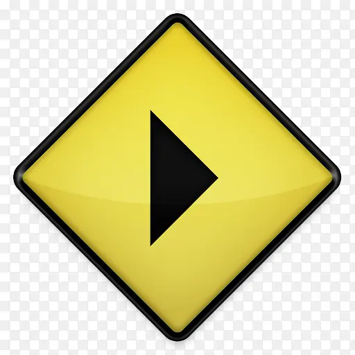 玩黄色道路标志图标