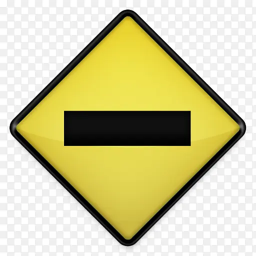 减黄色道路标志图标