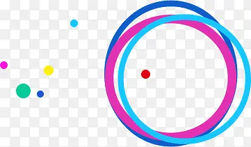 粉色蓝色圆环彩色圆球
