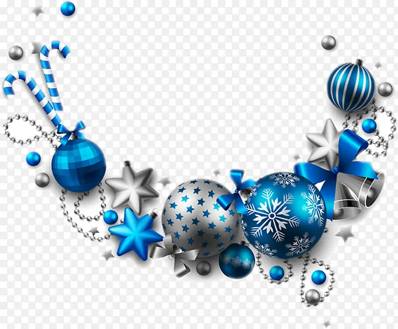 蓝色圆球设计圣诞