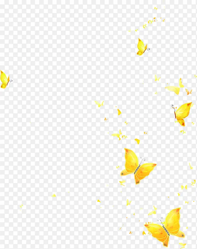 黄色飞翔自由蝴蝶
