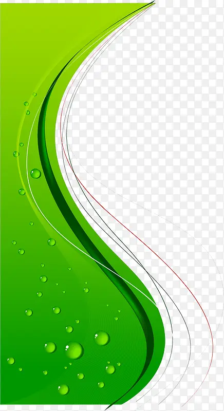绿色清新抽象曲线