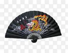 古风龙扇黑色底纹