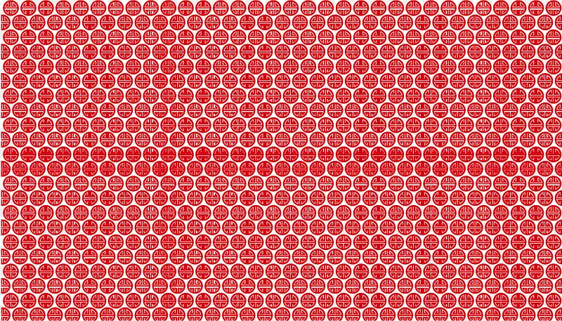 红色镂空圆形传统装饰图案
