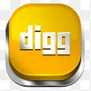 个性淡黄色DIGG媒体LOGO图标
