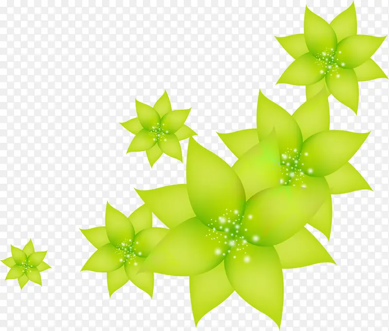 绿色花朵装饰元素