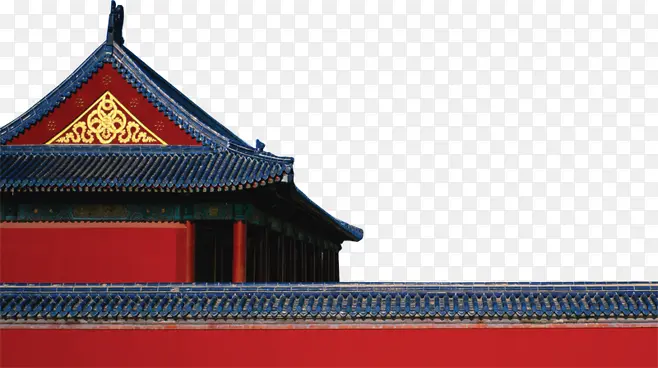 中国风红色复古建筑