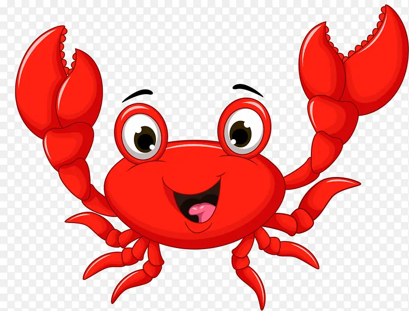 手绘可爱红螃蟹