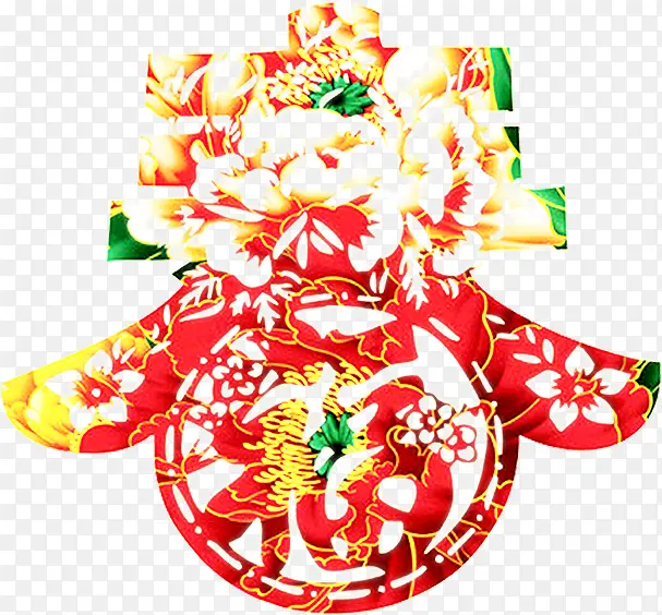 红色复古春字装饰