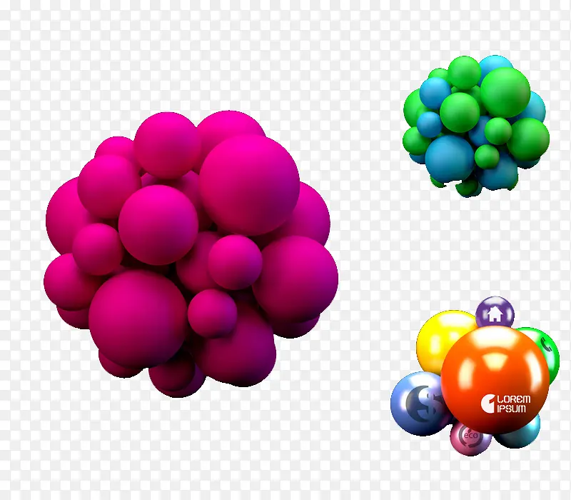 彩色3D球体