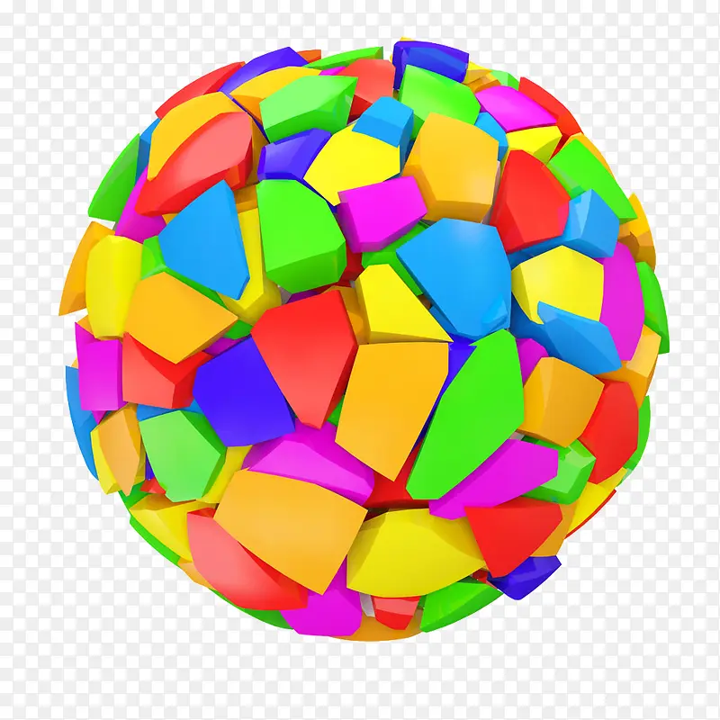 彩色几何块圆球
