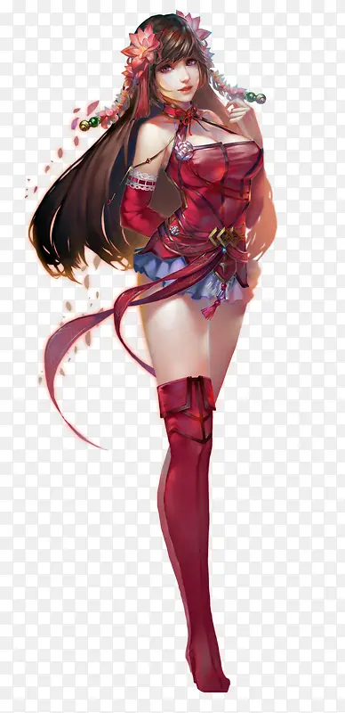 红色可爱花朵服饰