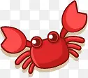 手绘可爱红色螃蟹