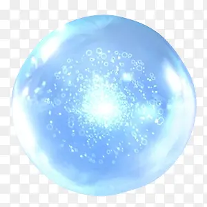 蓝色透明水晶球
