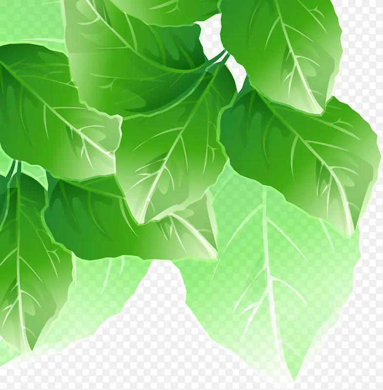 绿色梦幻卡通树叶装饰PNG图片素材下载_图片编号qkezlpbx-免抠素材网