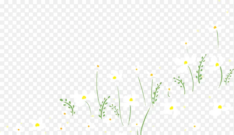 手绘春天黄色小花