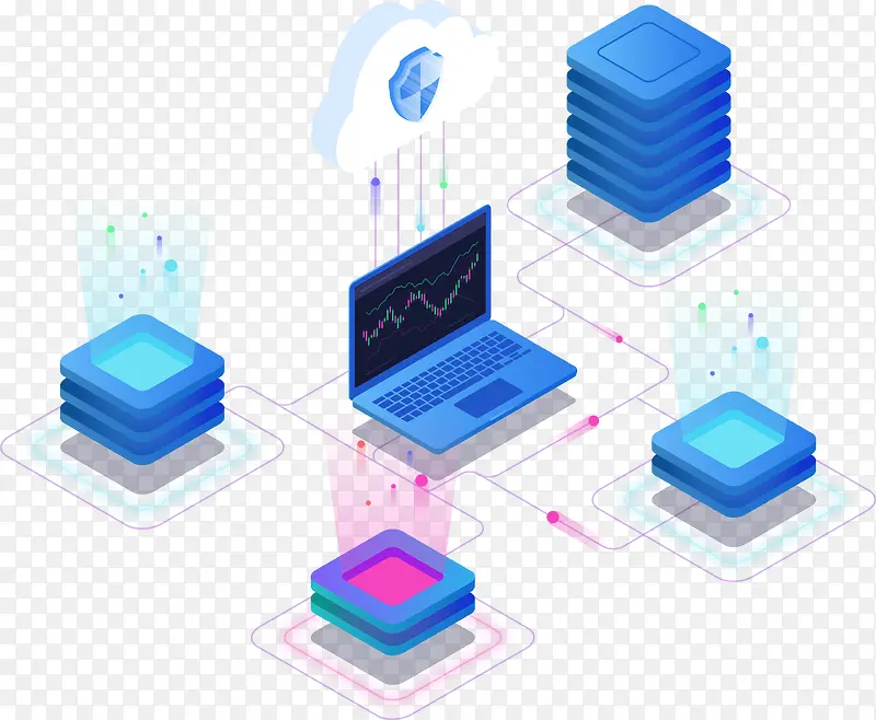 2.5D矢量数据分析科技插画