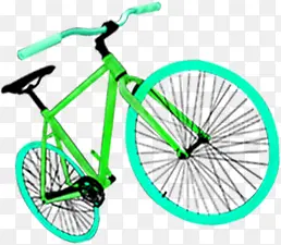 绿色自行车年终促销素材
