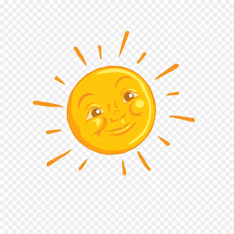 手绘太阳笑脸