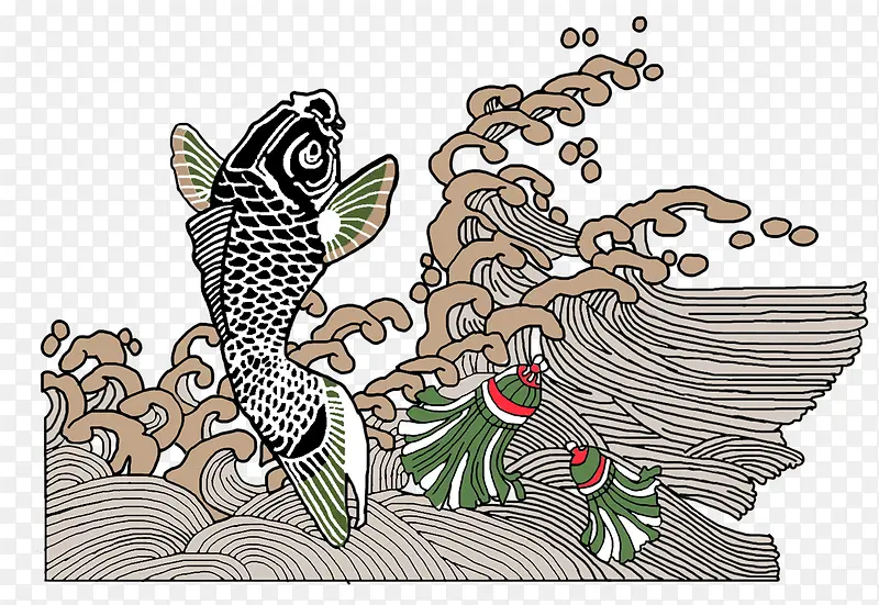 鱼跳海浪