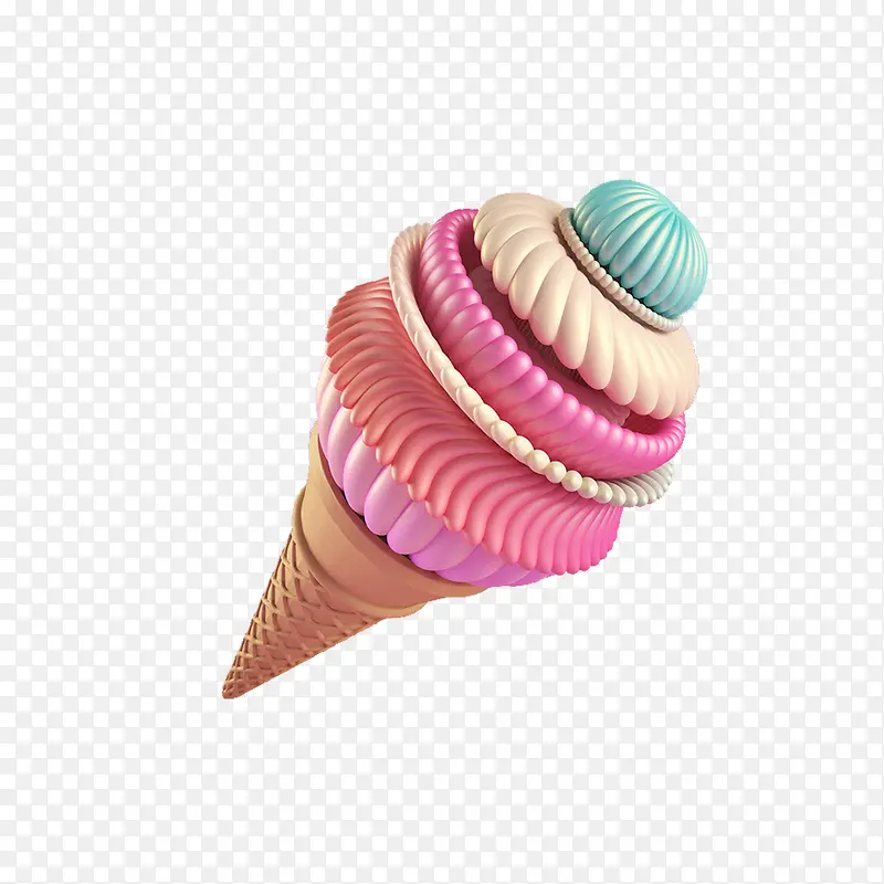 粉色冰淇淋