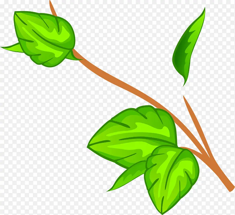 绿色卡通清新植物