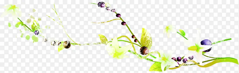 绿色清新卡通花藤